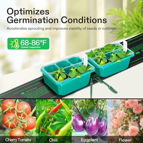 VIVOSUN Durable Waterproof Seedling Heat Mat 3" x 20" UL & MET-Certified Heating Pad for Hydroponic, Kombucha Tea, Brewing, Fermentation & Plant Germination - size: 3"x20"