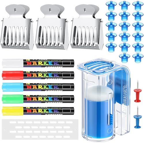 Yalikop 62 Pieces Queen Bee Marker Kit 1 Marking Bottle 5 Marking Pen 1 Beehive Entrance Door 50 Bee Keeping Platforms 3 Marker Clips 2 Push Pins Trap Beekeeper Supplies Tools(Blue) - color: Blue