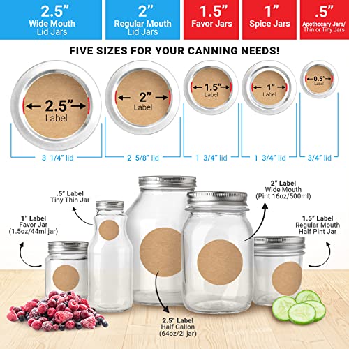 MESS Dissolvable Canning Labels for Jars – 400 Dissolvable Mason Jar Labels - Dissolvable Food Labels for Containers - Jam Homemade Canning Jar Labels Stickers - Removable Mason Jar Labels 2"