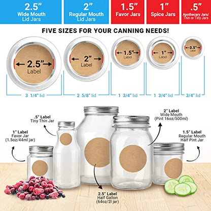 MESS Dissolvable Canning Labels for Jars – 400 Dissolvable Mason Jar Labels - Dissolvable Food Labels for Containers - Jam Homemade Canning Jar Labels Stickers - Removable Mason Jar Labels 2"