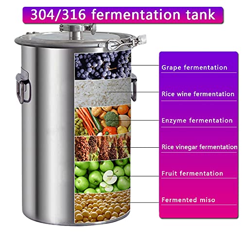 Stainless Steel Fermenter Conical Home Brewing Fermentation Tank，Including Temperature Patch, Silicone Plug, One-way Valve, Silicone Ring (316, 115L) - color: 316, size: 115L