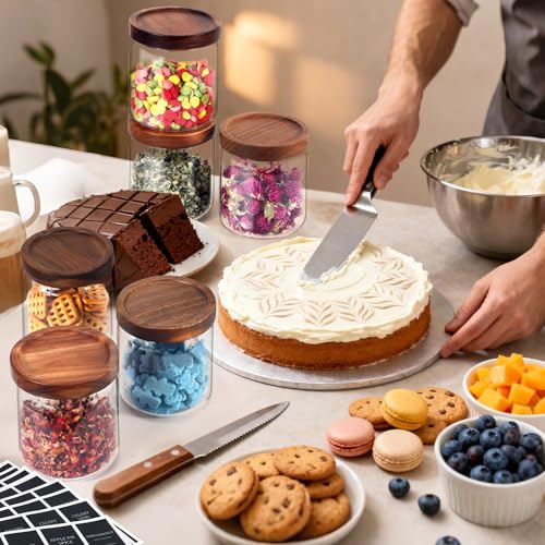 Glass Spice Jars Seasoning Containers Small Glass Jars with Lids Airtight Food Storage Canister for Kitchen Pantry Sugar Tea Coffee Bean Nuts Cookies Herbs Salt (473ml/16oz-1 pcs) - color: 473ml/16oz-1 pcs