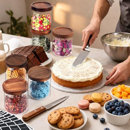 Glass Spice Jars Seasoning Containers Small Glass Jars with Lids Airtight Food Storage Canister for Kitchen Pantry Sugar Tea Coffee Bean Nuts Cookies Herbs Salt (473ml/16oz-1 pcs) - color: 473ml/16oz-1 pcs