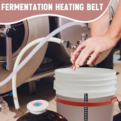 Tellegloww Brew Fermentation Heating Belt Warming Belt with 5 Black Thermometer Strip for Fermenting, Brewing, Wine, Kombucha