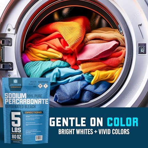Sodium Percarbonate 5 lb – Chlorine-Free Laundry Booster, Eco-Friendly Stain & Odor Remover, Multipurpose Cleaner - Oxygenated Bleach Powder