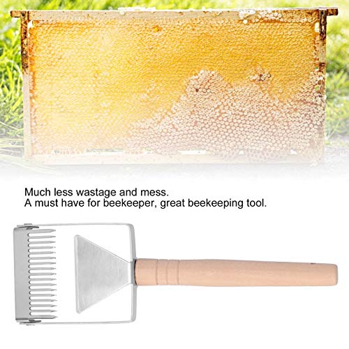 Stainless Steel Honey Uncapping Fork Knife,Wooden Handle Beekeeping Beekeeper Equipment Tool