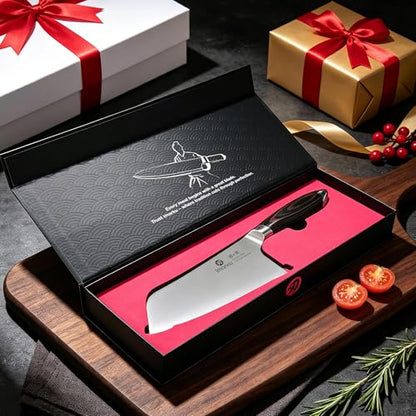 imarku Meat Cleaver Knife 6.3" – Japanese High Carbon Stainless Steel Butcher Knife for Meat Cutting & Vegetable Chopping, Ultra-Sharp with Ergonomic Pakkawood Handle, Gift for Men & Women - color: Silver russet