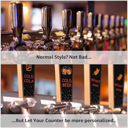 Wooden Beer Tap Handles Keg Handle Chalkboard Beer Tap Handles for Kegerator, Keg Tap Handles & Markers - Nice Gift for Homebrewers, Bars, Restaurants & Weddings - Pack of 2 - size: 2 PCS