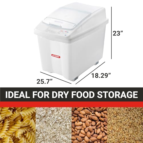 Araven Ingredient Bin, Storage Container for Large Quantity Ingredients, Use in Commercial or Home Kitchen, 26 Gallons, 1 Count, White