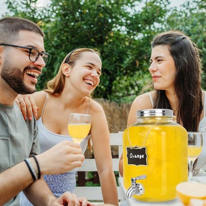 DD&HAPP Glass Beverage Dispenser With Stainless Steel Spigot,1.2 Gallon Mason Jar Drink Dispenser,Sun Tea,Lemonade & Juice Dispenser for Parties, Weddings & Events.Leak-Proof, Infuser Included. - size: 1.2 Gallon Single