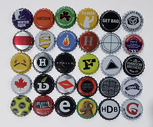 100 Craft Beer Bottle Caps, Few Repeats, No Dents, Huge Variety of Assorted Crown Caps