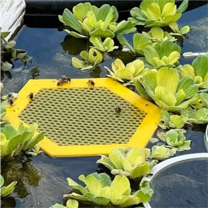 4pcs Floating Bee Island-Bee Waterer Hexagonal Insect Drinking Tray Acrylic Beekeeping Setups Luring Insects Catcher Cups | Yellow - color: Yellow