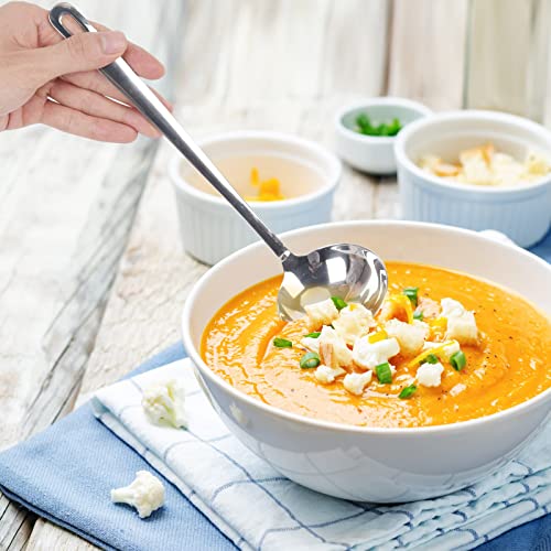 304 Stainless Steel Flatware Serving Utensils, Skimmer Slotted Spoon and Soup Ladle,Serving Utensil Set,[Rustproof, Heat Resistance,]Dishwasher Safe (Skimmer Slotted Spoon and Soup Ladle)