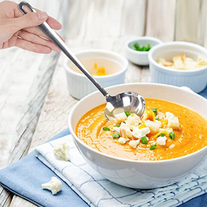 304 Stainless Steel Flatware Serving Utensils, Skimmer Slotted Spoon and Soup Ladle,Serving Utensil Set,[Rustproof, Heat Resistance,]Dishwasher Safe (Skimmer Slotted Spoon and Soup Ladle)