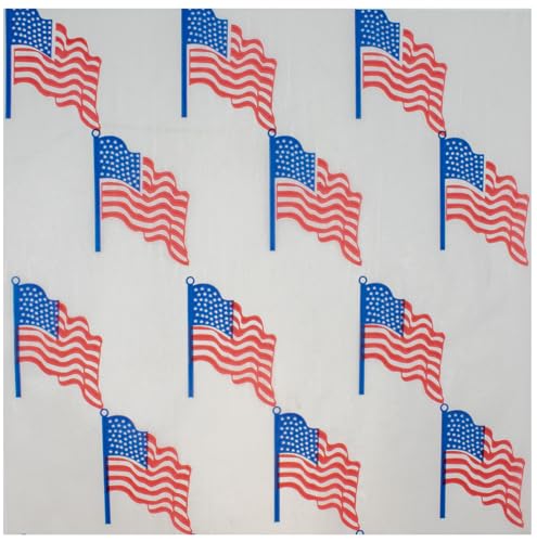 MADE IN USA 1,000 Sheets of Grease-Resistant Food Grade Waxed Kraft Deli Tissue Paper, 12" X 12" (USA Flag Print) - color: USA Flag Print