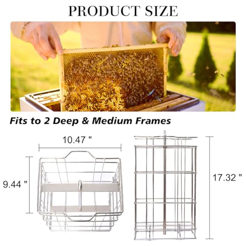 BeeCastle Manual Honey Extractor 2 Frame Honeycomb Drum Spinner Extractor Stainless Steel with Height Adjustable Stand,Manual Crank Beekeeping Extraction Equipment - size: 2-Frame