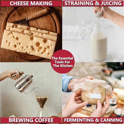 10Pcs Cheese cloths,Reusable Grade 100 Cheesecloth for Straining,Ultra Fine Mesh Cheese Cloth for Cooking,20x20" Pure Unbleached Cotton Cloth Strainer for Juicing,Baking,Cheese Making - color: 10pcs 20x20"
