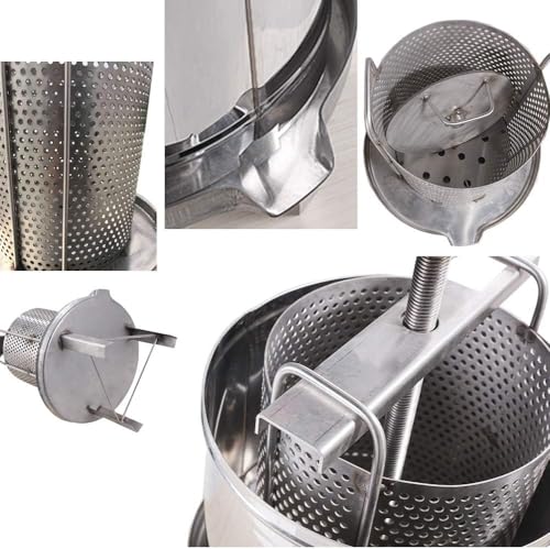 Honey Press Extractor Wax Machine Stainless Steel Honey Press Beeswax Machine Manual Large Bee Honey Presser Fruit Wine Press For Honey Wine Juice Vegetables Olive Oil Making