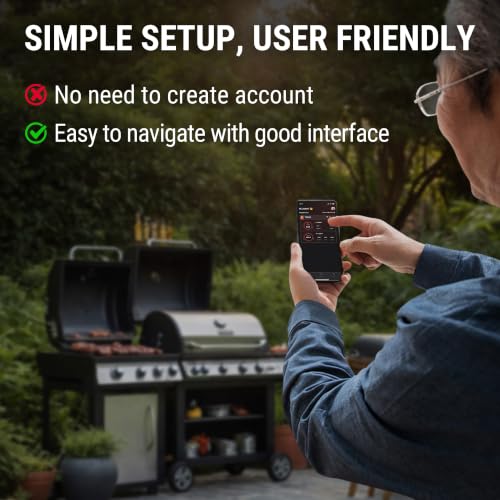 TempPro Wireless Meat Thermometer Digital for Grilling and Smoking, 2 Probes Bluetooth Meat Thermometer for Cooking, Rechargeable Smoker Accessories for BBQ Oven (Previously ThermoPro) - style: 2 Probes
