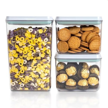 Pop Top Food Storage Containers, 3-Piece Pantry Containers with Lids Airtight, BPA Free Pop Containers for Food Storage, 2 * 1.3Qt+2.9Qt - color: 3 Pcs Set