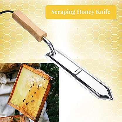 Septpenta Honey Uncapping Knife, Honey Cutter Scraper, Stainless Steel Electric Honey Knife Extractor Equipment Beekeeping Equipment, Electric Uncapping Knife for Beginning Beekeepers(USA)