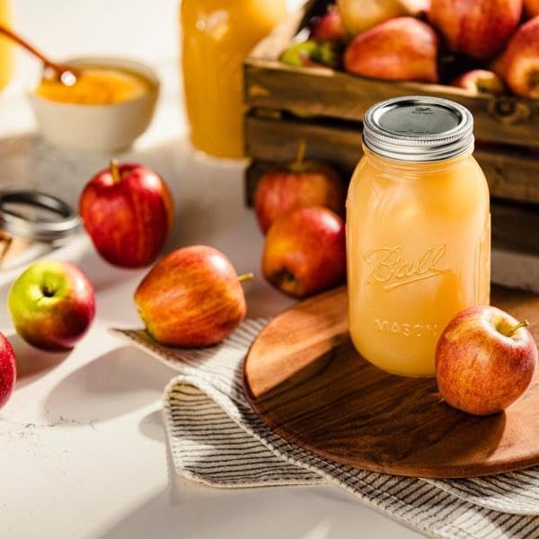 Ball Regular Mouth Glass Mason Jars with Lids and Bands, Used for Canning (Quart, 32 Ounce (Pack of 6)) - color: Quart, size: 32 Oz (Pack of 6)