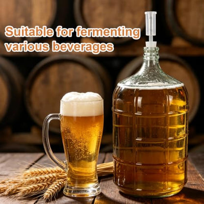 3 Gallon Glass Carboy, 3 Gallon Glass Water Jug Clear Fermenter for Wine Making Equipment & Beer with Drilled, Undrilled Rubber Stoppers, Carboy Handles, Brushes and Airlocks - size: 3 Gallon