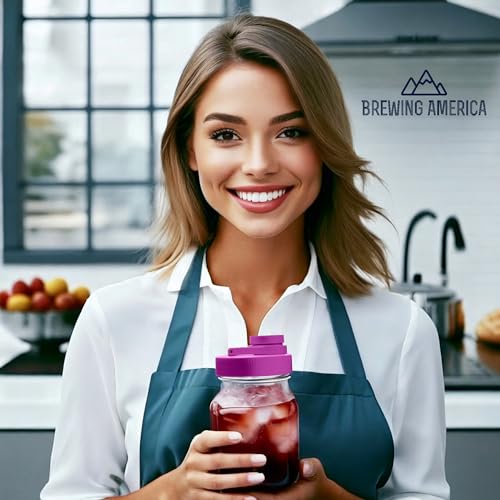Mason Jar Lids Wide Mouth Plastic 4 Pack - With Flip Cap Screw Top Pouring Spout and Drink Hole - Fits Kerr and Ball Canning Jars - Wet/Dry Food and Liquid Storage - MADE IN USA (Spring Mixed Colors) - color: Multi Spring