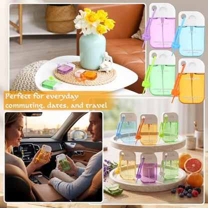 Frienda 12 Pcs Hydrating Hand Sanitizer Spray Scented Pocket Power Mist Hand Sanitizer Travel Size with Keychain Moisturizing Antibacterial Sanitizing Cleans Hands for Women (Natural) - style: Natural