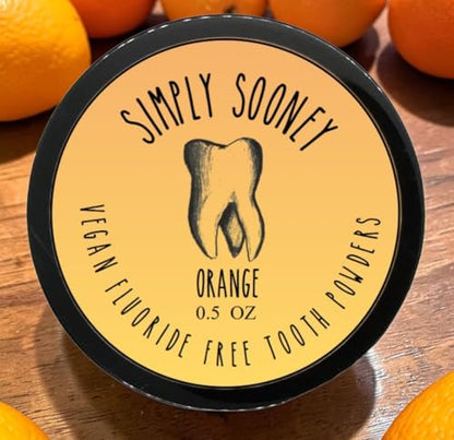 Simply Sooney Remineralizing Vegan Mineral Tooth Powder I Orange Formula I Organic Ingredients I Gluten Free I 0.5oz (0.5 oz jar)