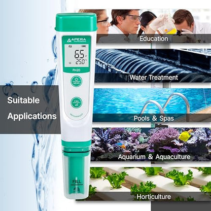 APERA INSTRUMENTS AI209 Value Series PH20 Waterproof pH Tester Kit, ±0.1 pH Accuracy - style: Regular Kit