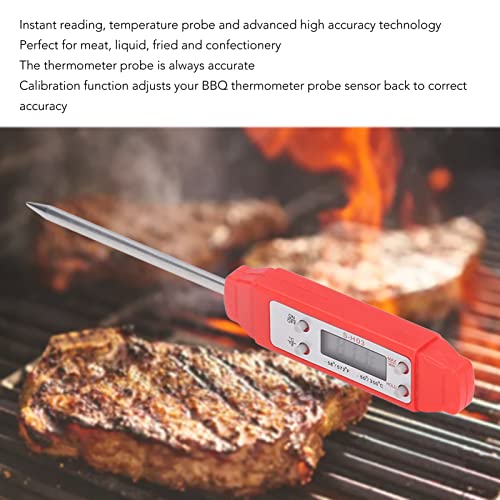 Digital Food Thermometer, Digital Food Thermometer Automatic Calibration Pen High Accuracy Electronic Pocket Thermometer Yellow for Home Use, Multifunctional Accessory (Red) - color: Red