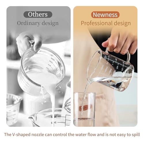 FrutPunch Glass Measuring Cup, Two-Pack (8OZ, 12OZ) with V-Shaped Mouth, Liquid Measuring Cups, Coffee Glass Measuring Cup with Handle, Suitable for Kitchen and Restaurant. - size: 8OZ/12OZ