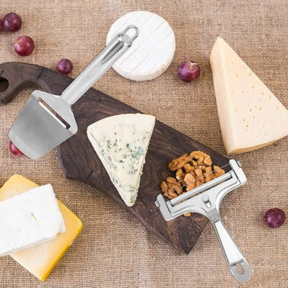 Cheese Slicer & Cheese Plane Set, Adjustable Handheld Cutter with 4 Extra Wires for Cheddar Gruyere & Mozzarella Kitchen Dairy Cutting Tool - style: Cheese Slicer+Cheese Plane+4 Extra Wires
