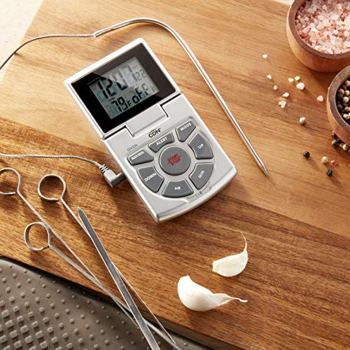 CDN DTTC-S Combo Probe Thermometer, Timer & Clock - Silver - color: Silver