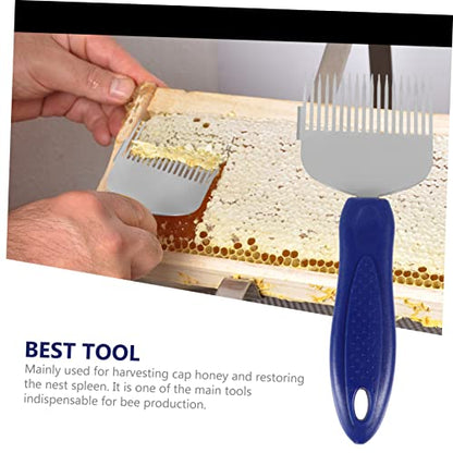 Beekeeper Honeycomb Scraper Tool Stainless Steel Uncapping Fork with Plastic Handle Efficient Honey Collection for Beekeeping Enthusiasts