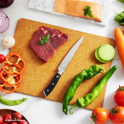OAKSWARE 5.5 Inch Kitchen Utility Knife, German High Carbon Stainless Steel | Razor Sharp Full Tang Forged Meat Trimming & Sandwich Knife, Prep Knife & Small Chef Knife for Fruits, Cheese, Veggies, Herbs