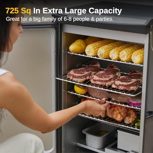 EAST OAK 30" Electric Smoker for Outdoors | Up to 6× Longer Smokes on a Single Load | Side Chip Loader for Uninterrupted Smoking | Bigger Batches with 725 sq in Cooking Area - color: Black – Standard