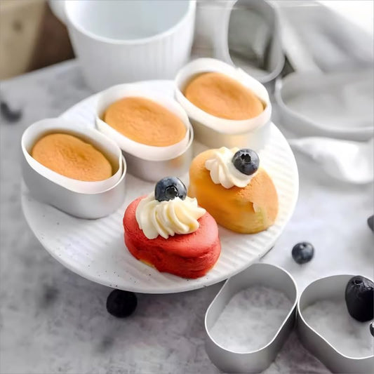 Stainless Steel Cheesecake Mould Oval Cake Mould 10 Pieces