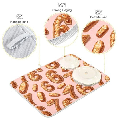 Dish Drying Mat for Kitchen Counter Corndogs Cheese 67 Absorbent Drying Dish Mat 18×24 inch Dish Rack Pad Coffee Mat for Sink Dishes Under Rack - size: 18x24in