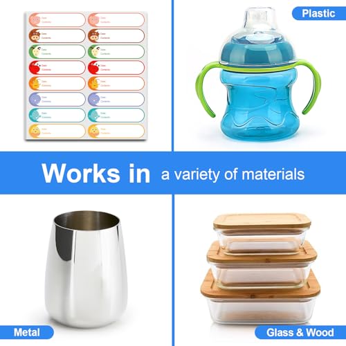 512pcs 1" x 4" Baby Milk Bottle Labels to Write On, No Residue Food Storage Labels for Kitchen, Mason Jar Labels, Freezer Labels Removable, Food Labels Cartoon Waterproof - color: Baby - 8 Colors