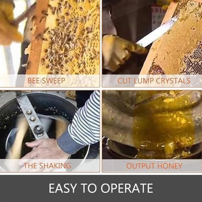 Manual Honey Extractor, 2 Frames Honey Spinner Extractor, 35×75cm Stainless Steel Beekeeping Extraction, Honeycomb Drum Spinner with Lid, Apiary Centrifuge Equipment