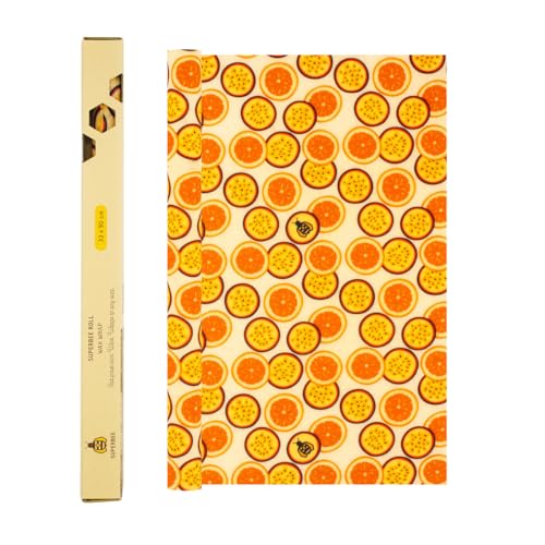 SUPERBEE Beeswax Wrap Roll, Reusable for Food, Wraps Rolls, Reusable Bees Paper for Wrapping Vegetables & Cheese, Bowl Covers and Sandwich Wrapping Paper, Roll XL - Passion - color: Passion Som