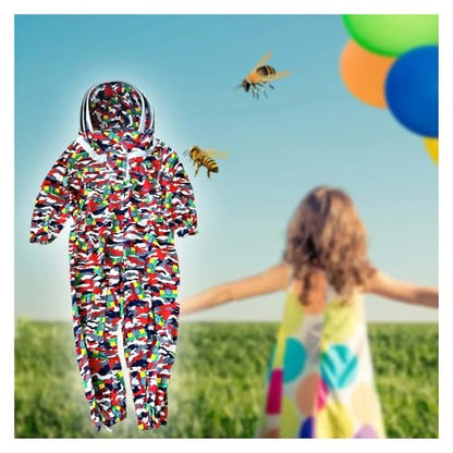 Beekeeping Protective Suit Jumpsuit Beekeeper Jacket Clothing for Kids Adult Full Body Anti Bee Suit Beekeeping Clothes Cotton(L Canvas Gloves C)