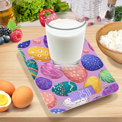 Food Scale Kitchen Scale for Baking Cooking Digital Food Weighing Measuring Scale Small Waterproof Electric Food Scale Colorful Cute Easter Eggs - color: Colorful Cute Easter Eggs
