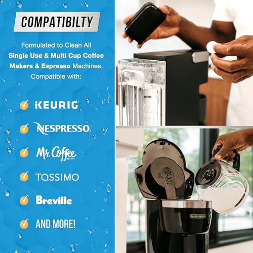 Coffee Machine Cleaner Descaler Tablets - 24 Count, Compatible With Nespresso, Keurig, Ninja, Delonghi, Miele, Coffee Maker Pot Descaling & Cleaning Tabs, Descale Drip Coffe And Espresso Machines - style: 24 Tablets