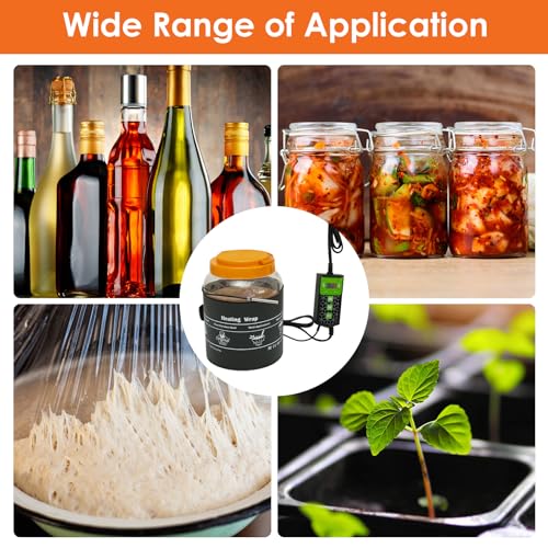 Kombucha Heating Wrap, Kombucha Jar Heater Wrap Waterproof Fermentation Heating Pad Even Heating Fermentation Heater Wrap with Precise Temperature Control for Home Fermentation 5.5×20.8in