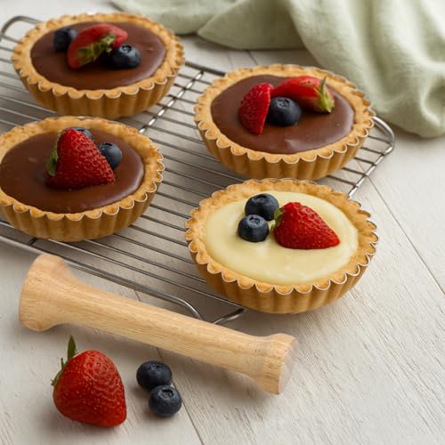 Mrs. Anderson’s Baking Dual-Sided Pastry Dough Tart Tamper, Hardwood, 6-Inches - style: Dual-Sided Dough Tamper