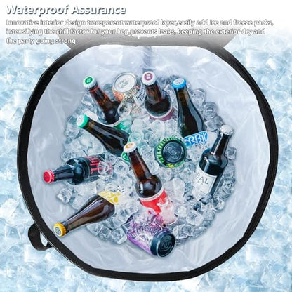 Keg Cooler for Home Brew, Beer Cooler Compatible with New 5 Gallon Ball Lock Keg and New 5 Gallon Keg Corny Keg,600D Oxford Cloth Add Cotton、Aluminum foil Layer、Waterproof Inner Iiner