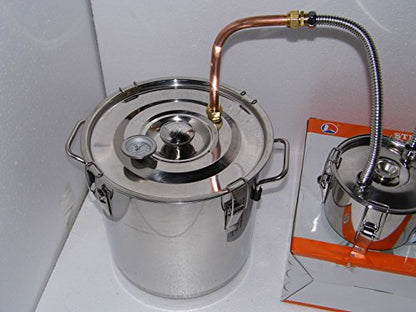 OLizee® 8 Gal Stainless Steel Water Alcohol Distiller Copper Tube 30L Still Spirits Boiler Home Brewing Kit with Thumper Keg